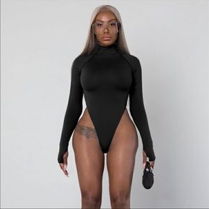 Hi-Cut Long Sleeve Turtleneck Bodysuit